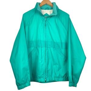 Teal Hooded Windbreaker Jacket Packable Men's XL